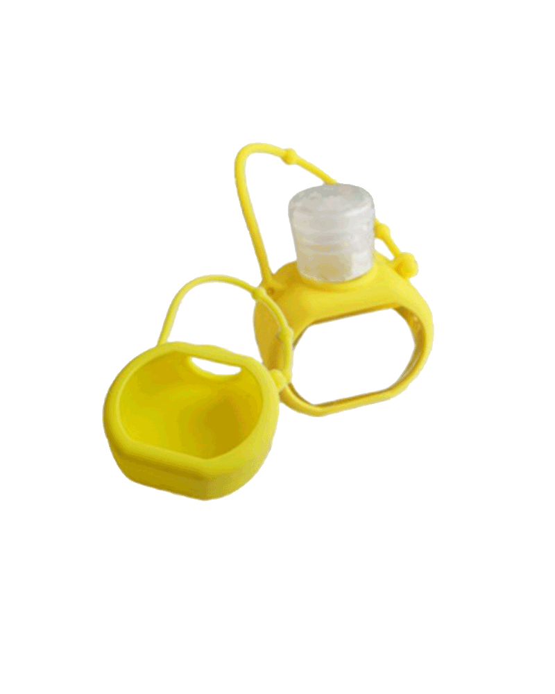 >Soporte de silicona para desinfectante de manos amarillo YX30G-2